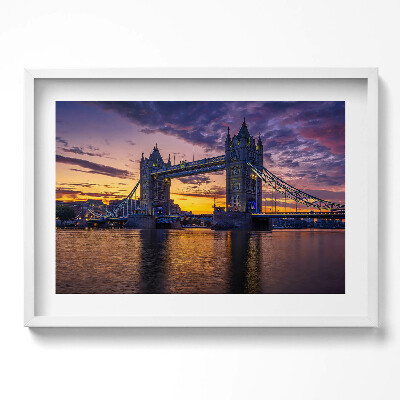 Obraz v rámu moderní Brooklynský most a londýnská vodní hladina