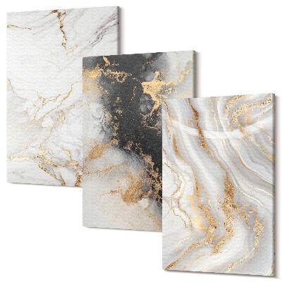 Sada obrazů na zeď triptych Abstraktní vzory v odstínech bílé a černé