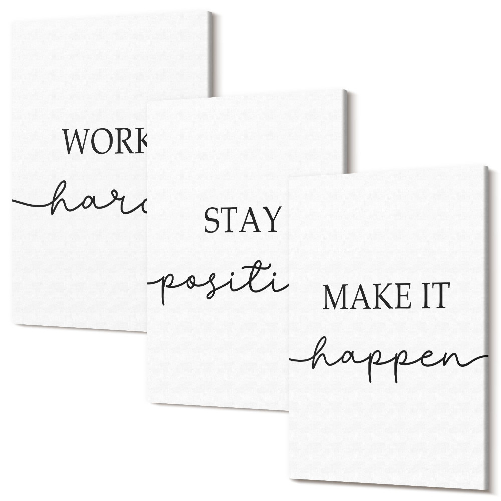 Sada 3 obrazů Minimalistické motivační citáty, které inspirují