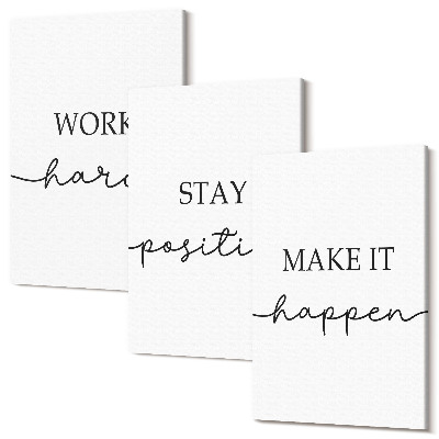 Sada 3 obrazů Minimalistické motivační citáty, které inspirují