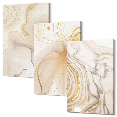 Sada obrazů triptych Jemné abstraktní vzory rozlité barvy