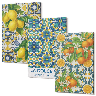 Sada obrazů triptych Citronové květy a pomeranče v italském stylu