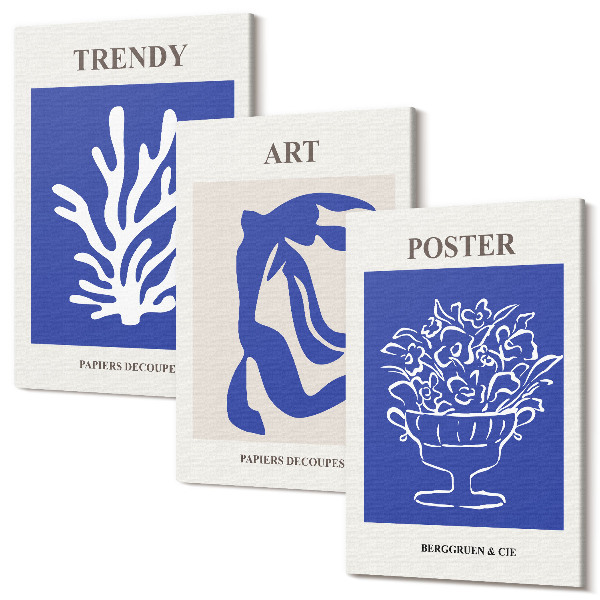 Sada obrazů na zeď triptych Abstraktní umělecké plakáty Henriho Matisse