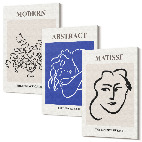 Sada 3 obrazů Plakáty v moderním a abstraktním stylu Henriho Matisse