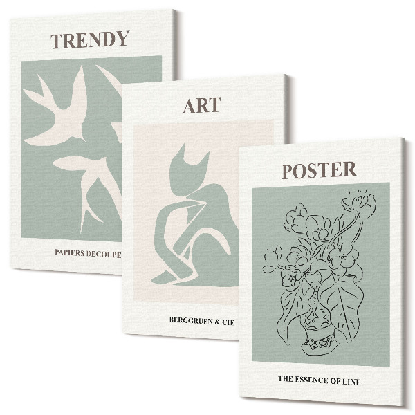 Sada obrazů triptych Stylové ilustrace Henri Matisse