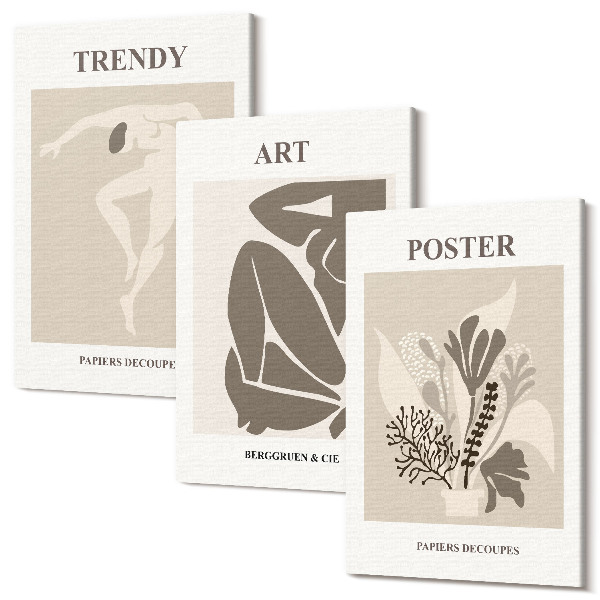 Sada 3 obrazů Lidské postavy s rostlinami od Henriho Matisse