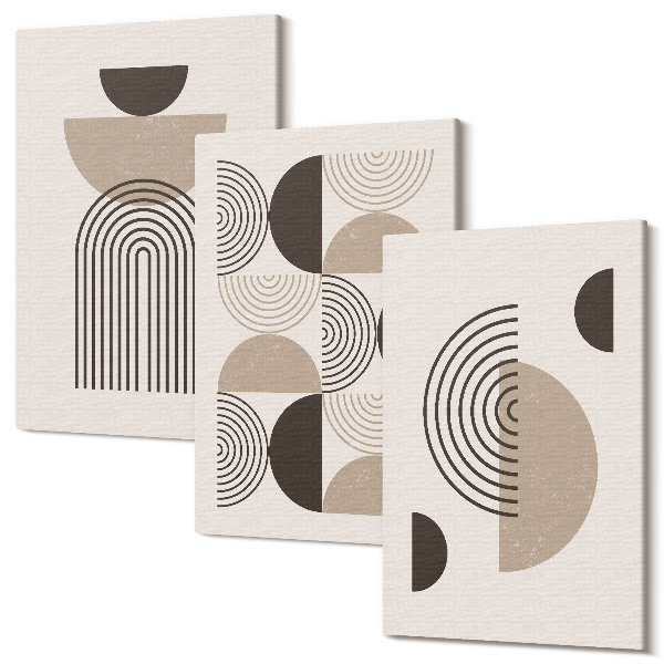 Sada obrazů na zeď triptych Abstraktní geometrické vzory minimalismus