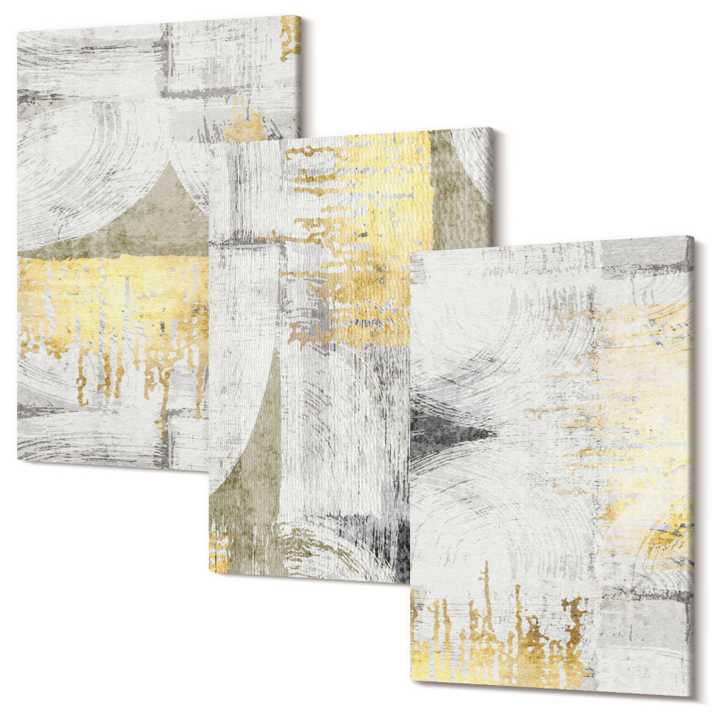 Sada obrazů na zeď triptych Abstraktní minimalistické módní obrazové vzory