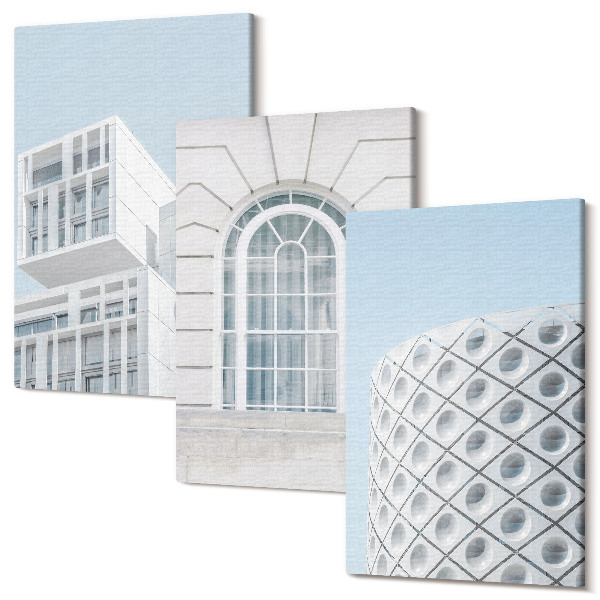 Sada obrazů na zeď triptych Moderní architektura minimalismus a geometrie