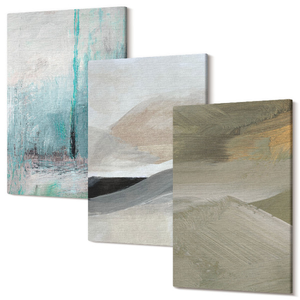 Sada obrazů na zeď triptych Malované abstraktní minimalistické dekorace