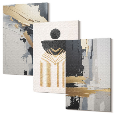 Sada 3 obrazů Geometrie abstraktní elegantní kompozice