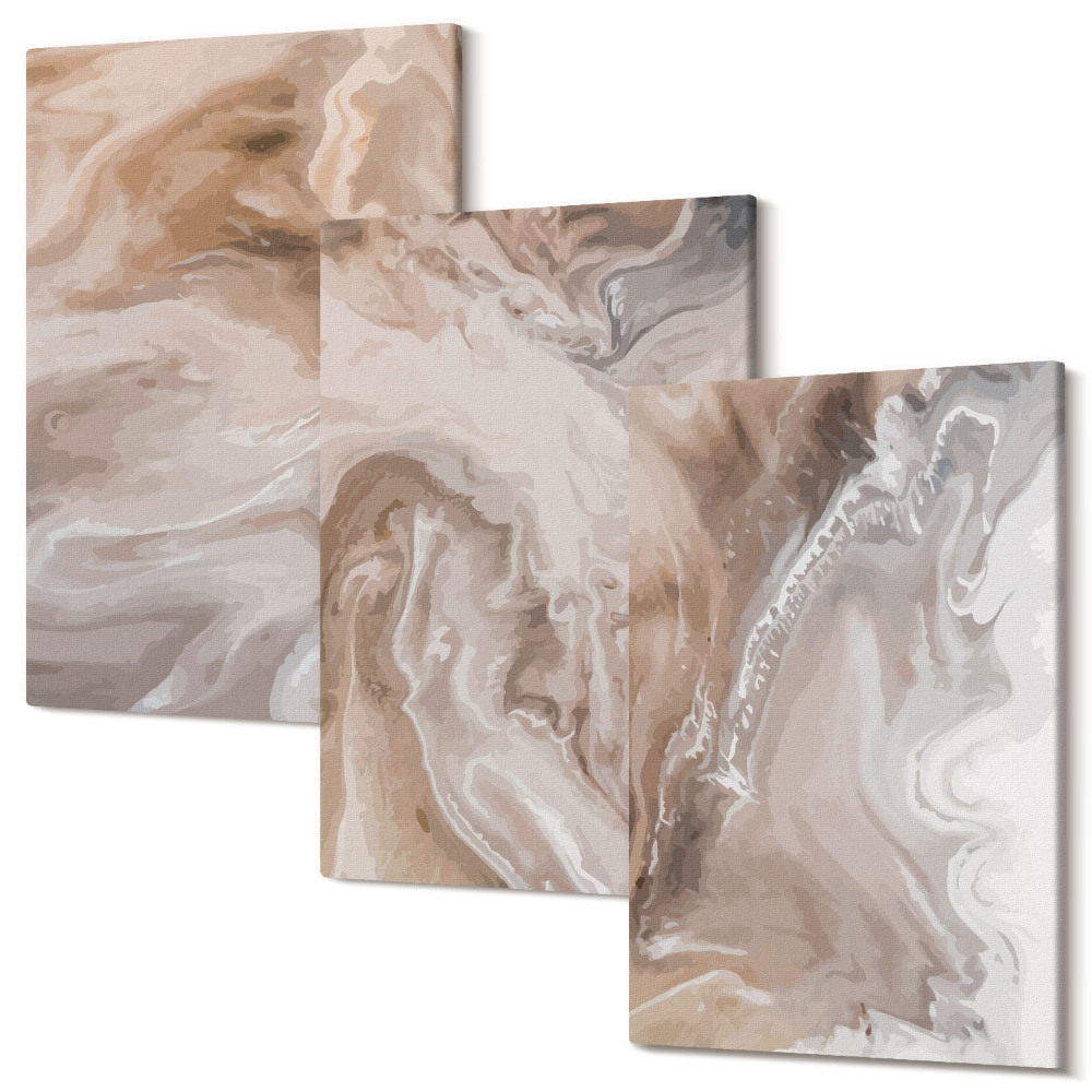 Sada obrazů na zeď triptych Kamenné textury abstraktní mramorové vzory