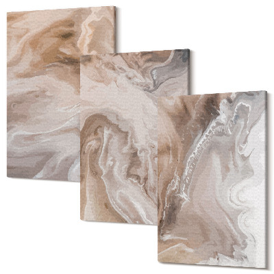 Sada obrazů na zeď triptych Kamenné textury abstraktní mramorové vzory
