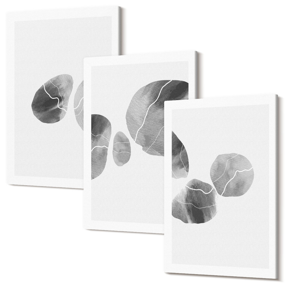 Sada obrazů triptych Malování skvrn abstraktní minimalistický obraz