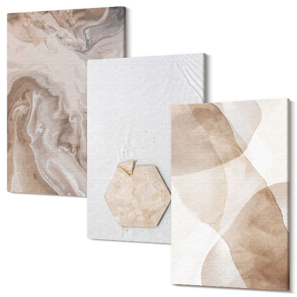 Sada obrazů na zeď triptych Designová abstrakce inspirovaná přírodou