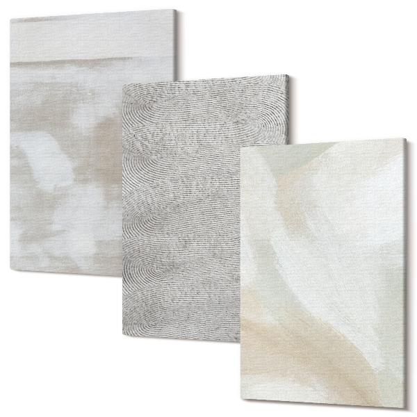 Sada obrazů triptych Abstrakce v designu, moderní malba textury
