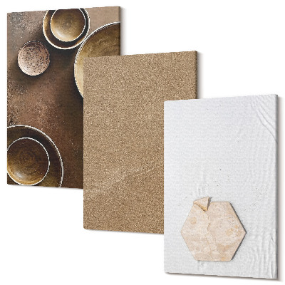 Sada obrazů triptych Minimalistické textury v teplých barvách