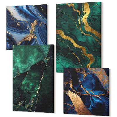 Sada obrazů kvadryptych Elegantní abstraktní kamenné vzory