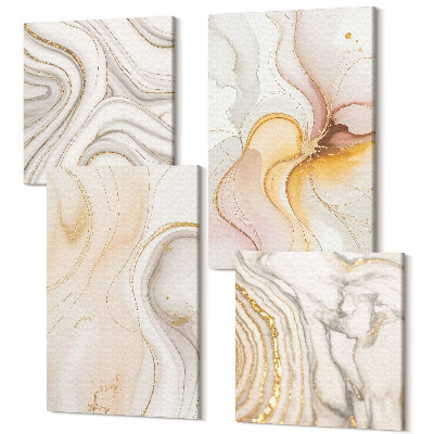 Sada obrazů na zeď kvadryptych Abstraktní teplé vzory elegantní motivy