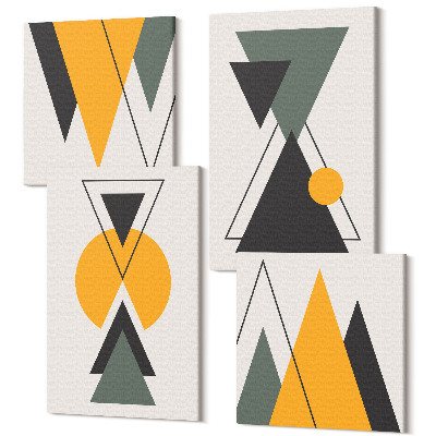 Sada obrazů na zeď kvadryptych Abstraktní geometrické tvary