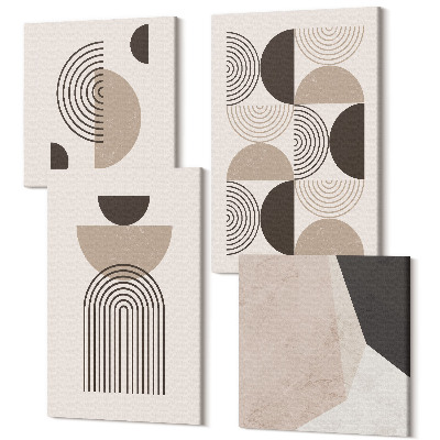 Sada 4 obrazů Abstraktní geometrické vzory minimalismus