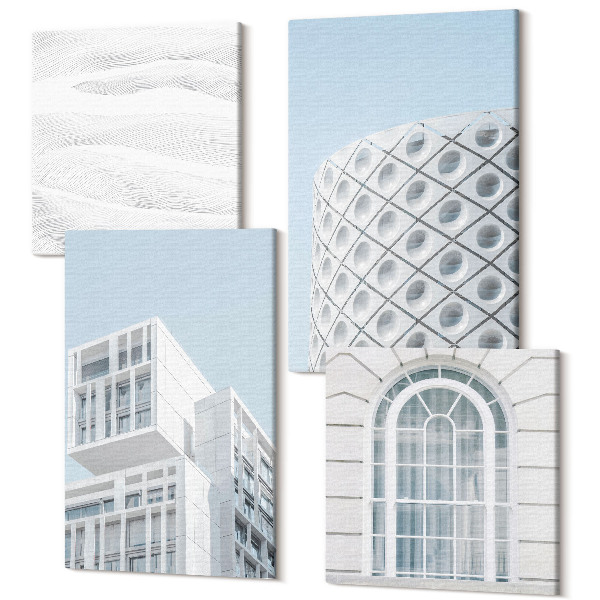 Sada 4 obrazů Moderní architektura minimalismus a geometrie