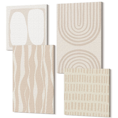 Sada obrazů kvadryptych Abstraktní vzory nepravidelné tvary boho