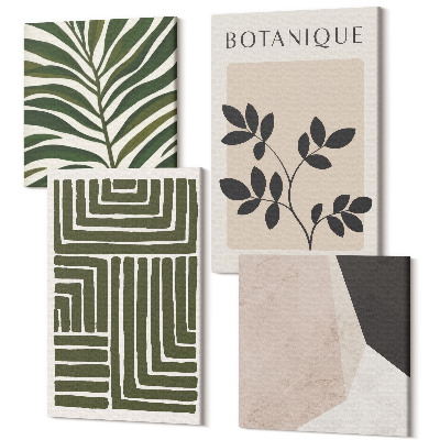 Sada obrazů na zeď kvadryptych Botanické kompozice ve stylu boho minimalismu