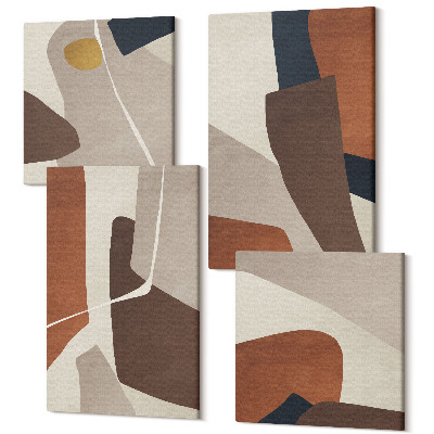 Sada 4 obrazů Abstrakce strukturálních tvarů v moderním stylu