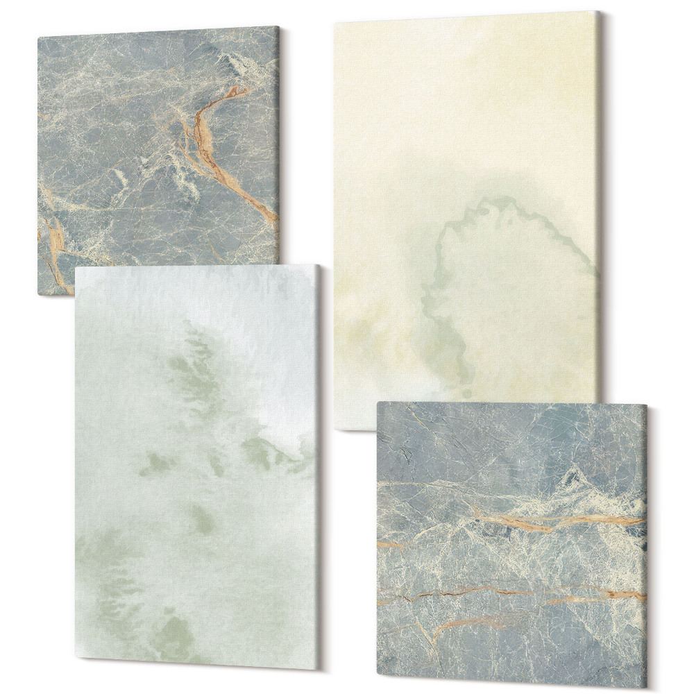 Sada obrazů kvadryptych Pastelové akvarely na texturách malby na plátně