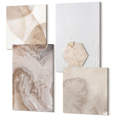 Sada 4 obrazů Designová abstrakce inspirovaná přírodou