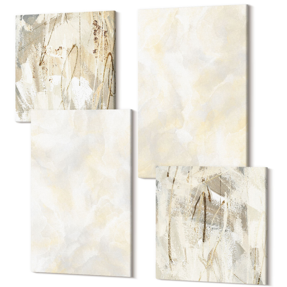 Sada obrazů kvadryptych Světlé textury tahy štětcem design