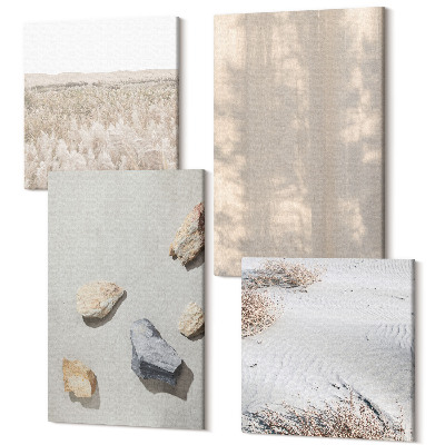 Sada obrazů na zeď kvadryptych Boho textury přírodní struktury