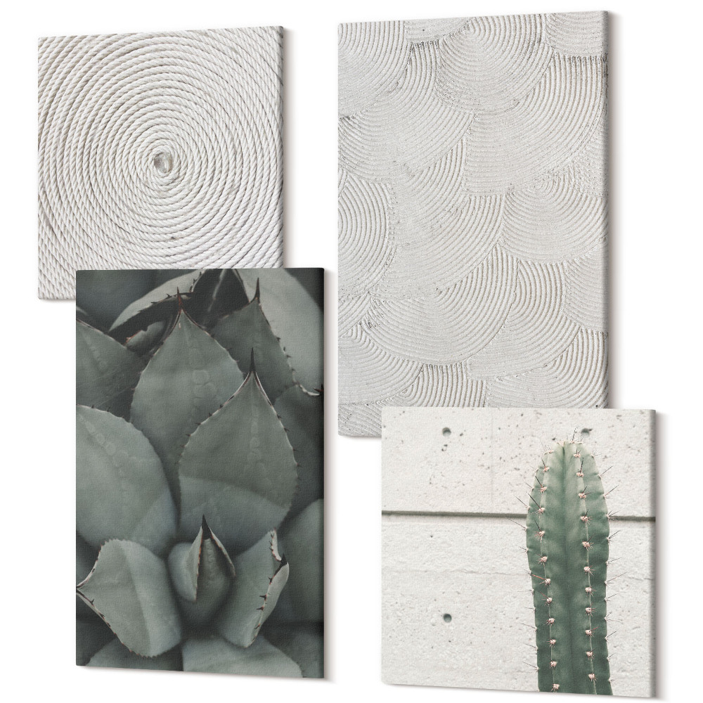 Sada 4 obrazů Detailní letní textury v tropickém klimatu