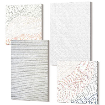 Sada obrazů na zeď kvadryptych Jasné strunové struktury vzory v písku