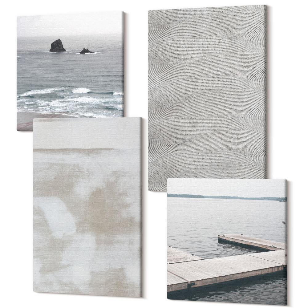 Sada obrazů na zeď kvadryptych Abstrakce v designu, moderní malba textury