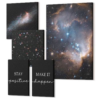 Sada 5 obrazů Vesmírné inspirace, pozitivní zprávy a motivace