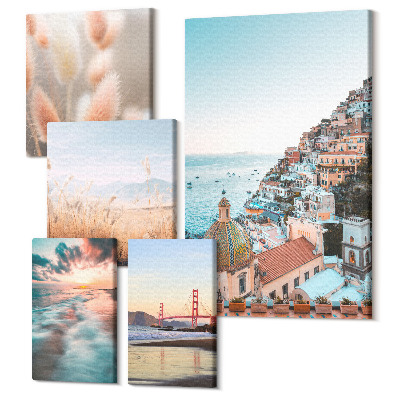 Sada obrazů na zeď pentaptych Pobřežní krajiny a přírodní krásy