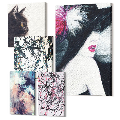 Sada obrazů pentaptych Stylové portréty a kompozice abstraktního umění