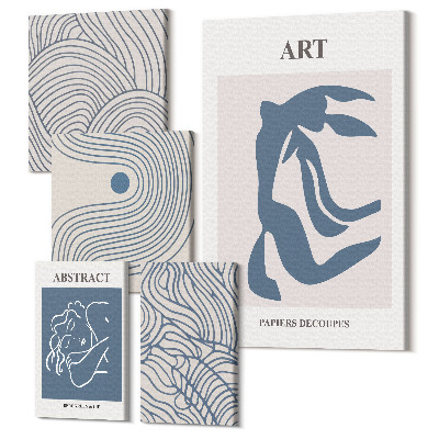 Sada 5 obrazů Abstraktní formy a linie v moderním stylu