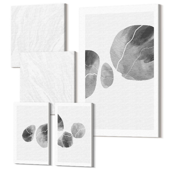 Sada obrazů na zeď pentaptych Malování skvrn abstraktní minimalistický obraz