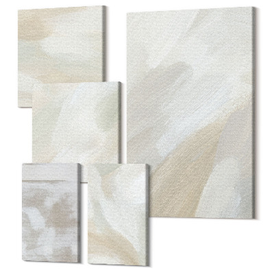 Sada obrazů na zeď pentaptych Tahy štětcem abstraktní barvy na plátně