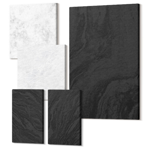 Sada obrazů na zeď pentaptych Tmavé a světlé mramorové elegantní textury v okouzlujícím stylu