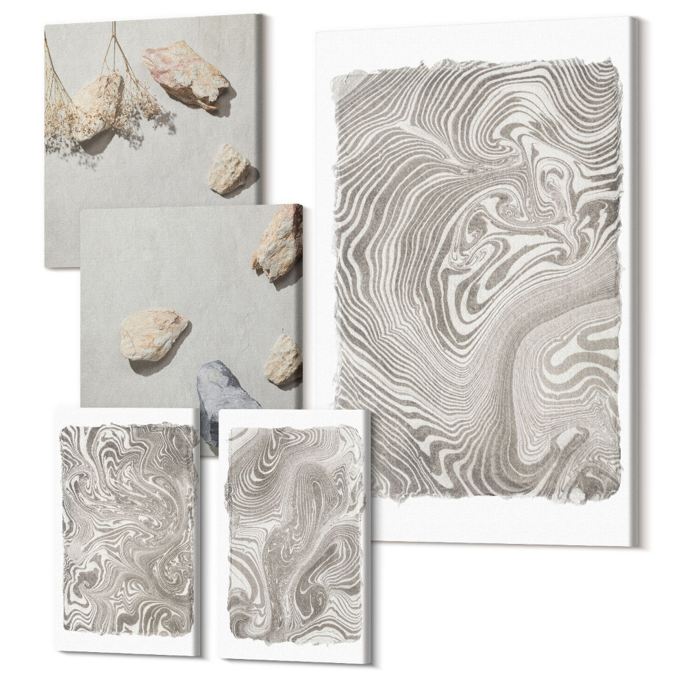 Sada obrazů pentaptych Moderní tvary abstraktní malba