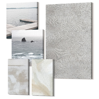 Sada obrazů na zeď pentaptych Abstrakce v designu, moderní malba textury