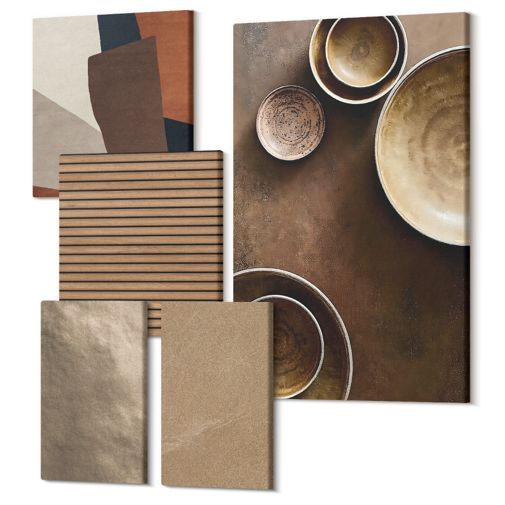 Sada obrazů pentaptych Kamenné konstrukce moderní minimalistický styl