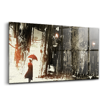 Skleněný obraz Žena nebezpečné deštivé noci
