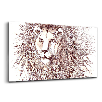 Skleněný obraz na stěnu Umělecká kresba lva