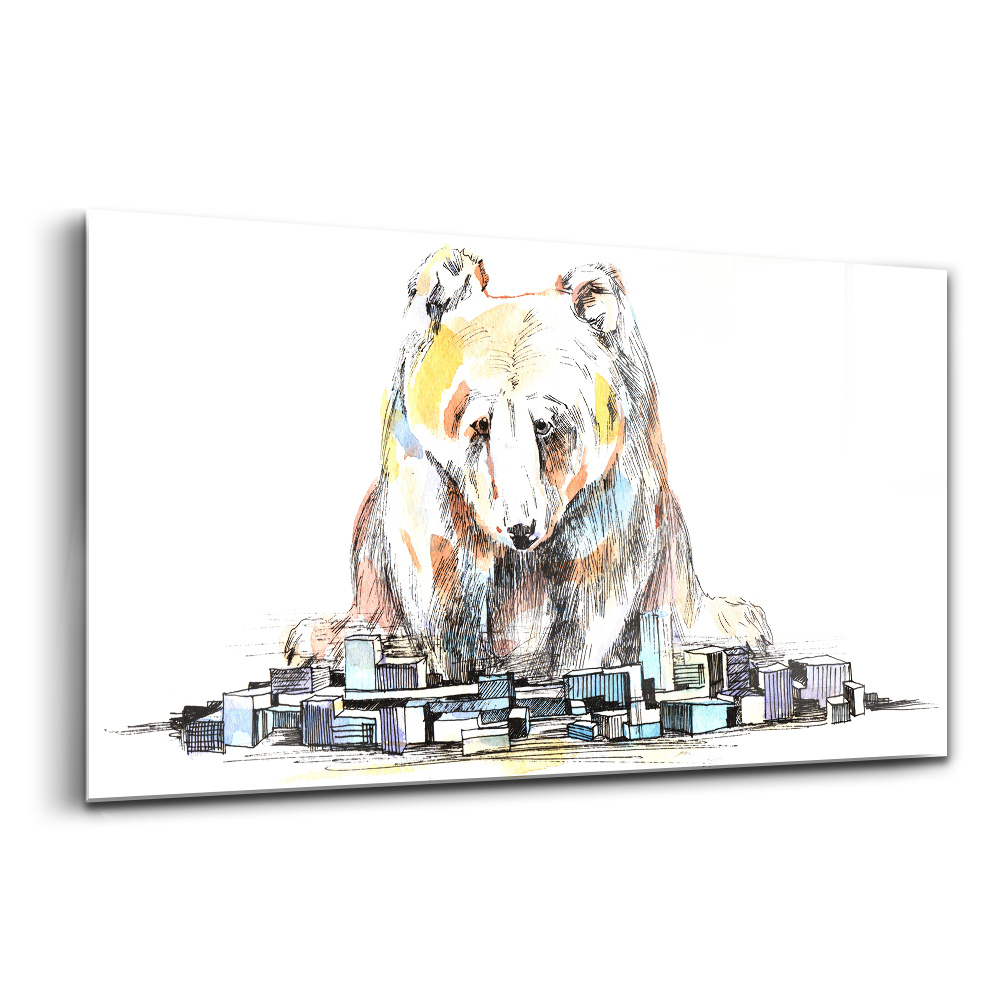 Obraz ze skla Abstraktní medvědí město