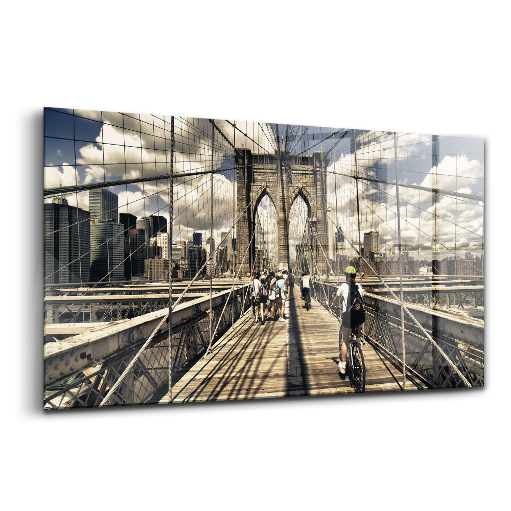 Skleněný obraz Pohled na Brooklynský most v New Yorku